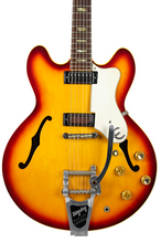 Load image into Gallery viewer, 1966 Epiphone Riviera E360TD Sunburst w/Original Hard Shell Case #382658 (PDX)