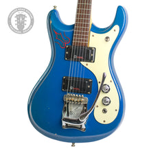 Load image into Gallery viewer, 1966 Mosrite Ventures Mark V Guitar Pacific Blue w/Original White Leather Strap #B1039 (PDX)