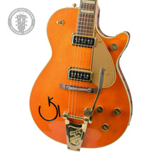 Load image into Gallery viewer, 2005-06 Gretsch G6130 Roundup Orange w/Tooled Leather Binding & Engraved Western Motif Inlays #JT05117498 (PDX)