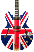 Load image into Gallery viewer, 2014 Epiphone Limited Edition "Union Jack" Sheraton Alpine White & Union Jack Graphic w/USA Mini Humbuckers #14101500977 (PDX)