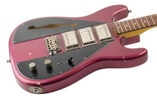 Load image into Gallery viewer, 2018 Nash Wayfarer Semi-Hollow Guitar Relic Burgundy Mist Metallic #MB584 (PDX)