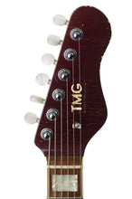 Load image into Gallery viewer, Circa 2018 TMG Ronnie Scott Jazzmaster Style Guitar Heavy Relic Aged Burgundy Mist #8010918 (PDX)