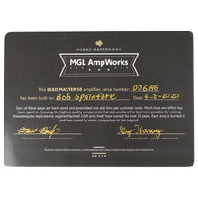Load image into Gallery viewer, 2020 MGL AmpWorks Lead Master 50 Amp Head Black w/Classic & Modern Voicing #006HG (PDX)