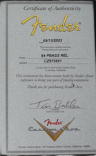 Load image into Gallery viewer, New Fender Custom Shop 1964 Precision Bass Relic Aged Lake Placid Blue #CZ2573881 (PDX)