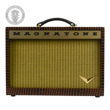 Load image into Gallery viewer, New Magnatone Starlite 1X8 Combo Amp w/TRG Exclusive Brown French Alligator Wrap & Gold Stripe Grillcloth (PDX)