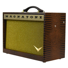 Load image into Gallery viewer, New Magnatone Starlite 1X8 Combo Amp w/TRG Exclusive Brown French Alligator Wrap & Gold Stripe Grillcloth (PDX)