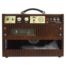 Load image into Gallery viewer, New Magnatone Starlite 1X8 Combo Amp w/TRG Exclusive Brown French Alligator Wrap & Gold Stripe Grillcloth (PDX)