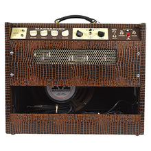 Load image into Gallery viewer, New Magnatone Twilighter 1X12 Combo Amp w/TRG Exclusive Brown French Alligator Wrap & Gold Stripe Grillcloth #TBD (PDX)