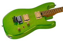 Load image into Gallery viewer, 2024 Charvel Custom Shop San Dimas Floyd Rose 2H Gecko Green Sparkle w/FU-Tone Upgrades #17684 (PDX)