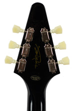 Load image into Gallery viewer, New Epiphone Inspired by Gibson Jimi Hendrix Lovedrops Flying V Ebony w/Hendrix Psychedelic Graphics #24101522797 (PDX)