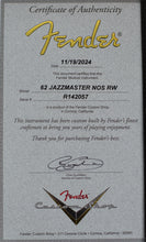 Load image into Gallery viewer, New Fender Custom Shop '62 Jazzmaster NOS Rosewood Capri Orange #R142057 (PDX)