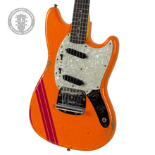 Load image into Gallery viewer, New Fender Custom Shop '60s Competition Mustang Heavy Relic Capri Orange w/Dakota Red Racing Stripes #R141633 (PDX)