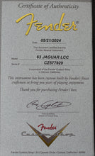 Load image into Gallery viewer, New Fender Custom Shop '63 Jaguar Deluxe Closet Classic Aged Burgundy Mist Metallic #CZ577929 (PDX)