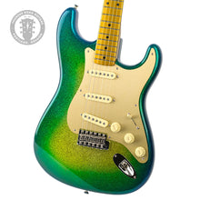 Load image into Gallery viewer, New Fender Custom Shop Dennis Galuszka Masterbuilt 1956 Stratocaster NOS Surf Burst Sparkle With Gold Painted Neck and Fingerboard #R147441 (PDX)