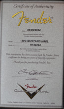 Load image into Gallery viewer, 2024 Fender Custom Shop '60s Mustang Heavy Relic Capri Orange w/Faded Torino Red Competition Stripes #R134294 (PDX)