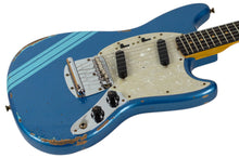 Load image into Gallery viewer, New Fender Custom Shop '60s Competition Mustang Heavy Relic Aged Lake Placid Blue w/Daphne Blue Racing Stripes #R130335 (PDX)