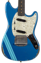 Load image into Gallery viewer, New Fender Custom Shop '60s Competition Mustang Heavy Relic Aged Lake Placid Blue w/Daphne Blue Racing Stripes #R130335 (PDX)