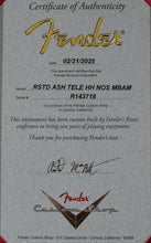 Load image into Gallery viewer, New Fender Custom Shop Austin McNutt Masterbuilt Roasted Ash Telecaster HH NOS Natural w/Lollar Imperials #R143718 (PDX)