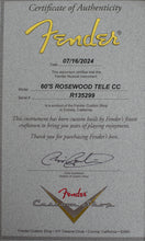 Load image into Gallery viewer, New Fender Custom Shop '60s Rosewood Telecaster Closet Classic Satin Natural #R135299 (PDX)