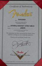 Load image into Gallery viewer, New Fender Custom Shop Jason Smith Masterbuilt Sparkle Bucket Stratocaster NOS w/Handpainted Pickguard #JS0676 (PDX)