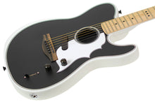 Load image into Gallery viewer, New Fender Jack White Triplesonic Acoustasonic Telecaster Arctic White Satin Body with Black Top #JWA25093 (PDX)