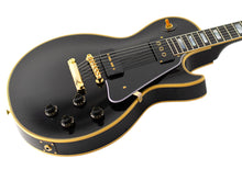 Load image into Gallery viewer, New Gibson Custom Shop 1954 Reissue Les Paul Custom VOS Ebony w/Staple + P90 Pickups #45653 (PDX)