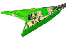 Load image into Gallery viewer, New Jackson Custom Shop Randy Rhoads Nitro Relic Kawasabi Green w/Black Pinstripes #RR4083 (PDX)