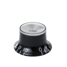Load image into Gallery viewer, Gibson Top Hat Knobs Black w/Silver Metal Insert 4pcs. (PDX)