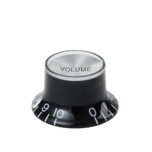 Load image into Gallery viewer, Gibson Top Hat Knobs Black w/Silver Metal Insert 4pcs. (PDX)