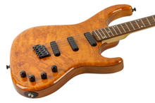 Load image into Gallery viewer, Used Unknown Builder Fanned Fret Double Cut Guitar Gloss Natural Burl #NSN (PDX)