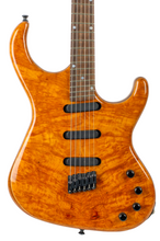 Load image into Gallery viewer, Used Unknown Builder Fanned Fret Double Cut Guitar Gloss Natural Burl #NSN (PDX)