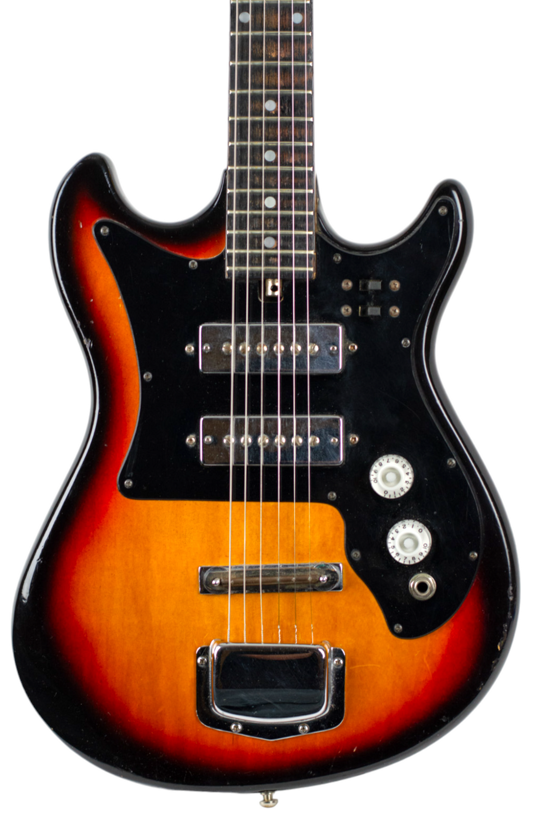 1970s Harmony H-804 MIJ Solid Body Electric 3-Tone Sunburst All Original Sold As-Is