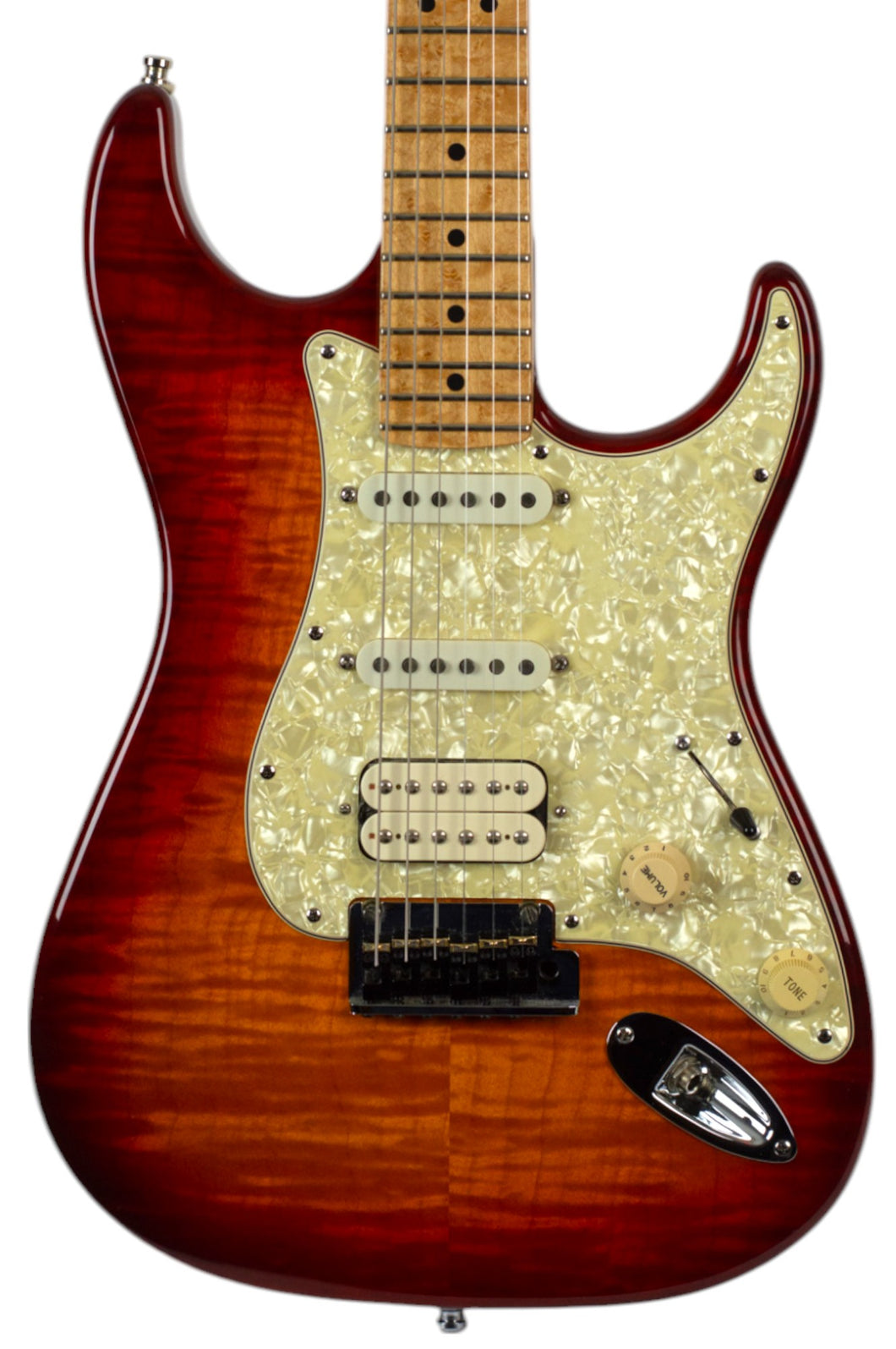 1996 Fender Custom Shop Stratocaster Deluxe Flame Maple Cherry Sunburst w/Alan Holdsworth Humbucker #0330 (PDX)