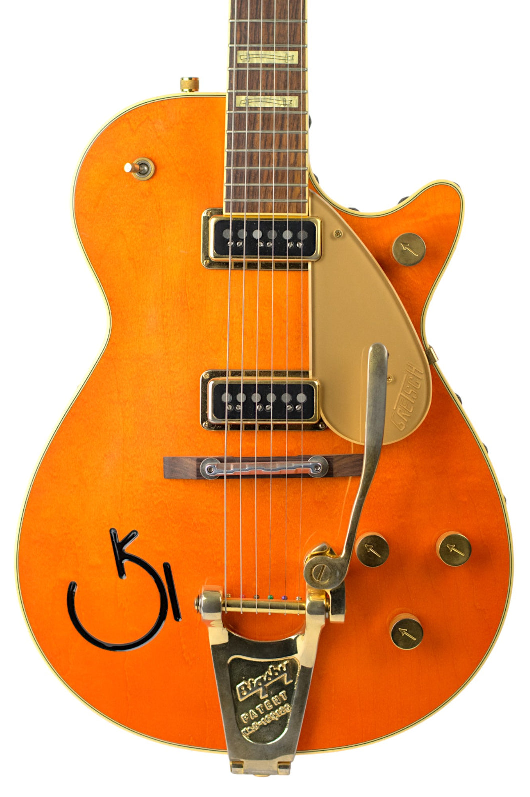 2005-06 Gretsch G6130 Roundup Orange w/Tooled Leather Binding & Engraved Western Motif Inlays #JT05117498 (PDX)