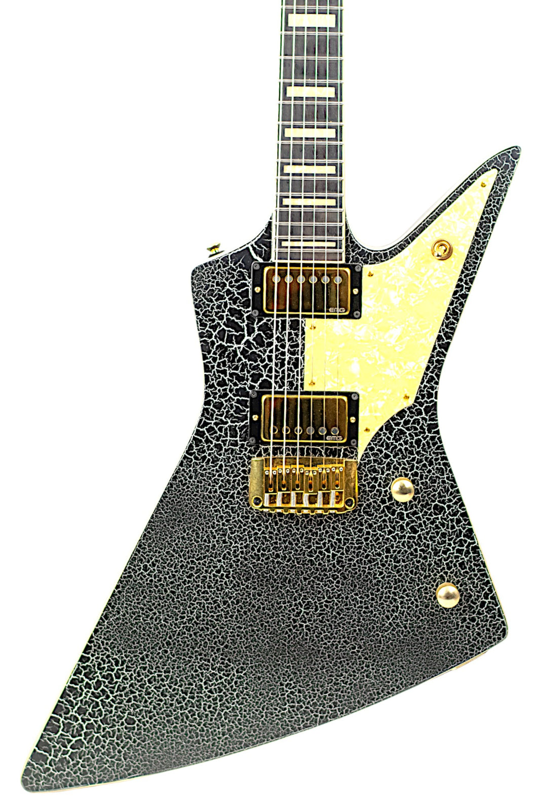 2023 Balaguer Select Custom Typhon Long Scale Electric Guitar Black/White Crackle Finish w/Original EMG Pickups #SCB22-1192 (PDX)