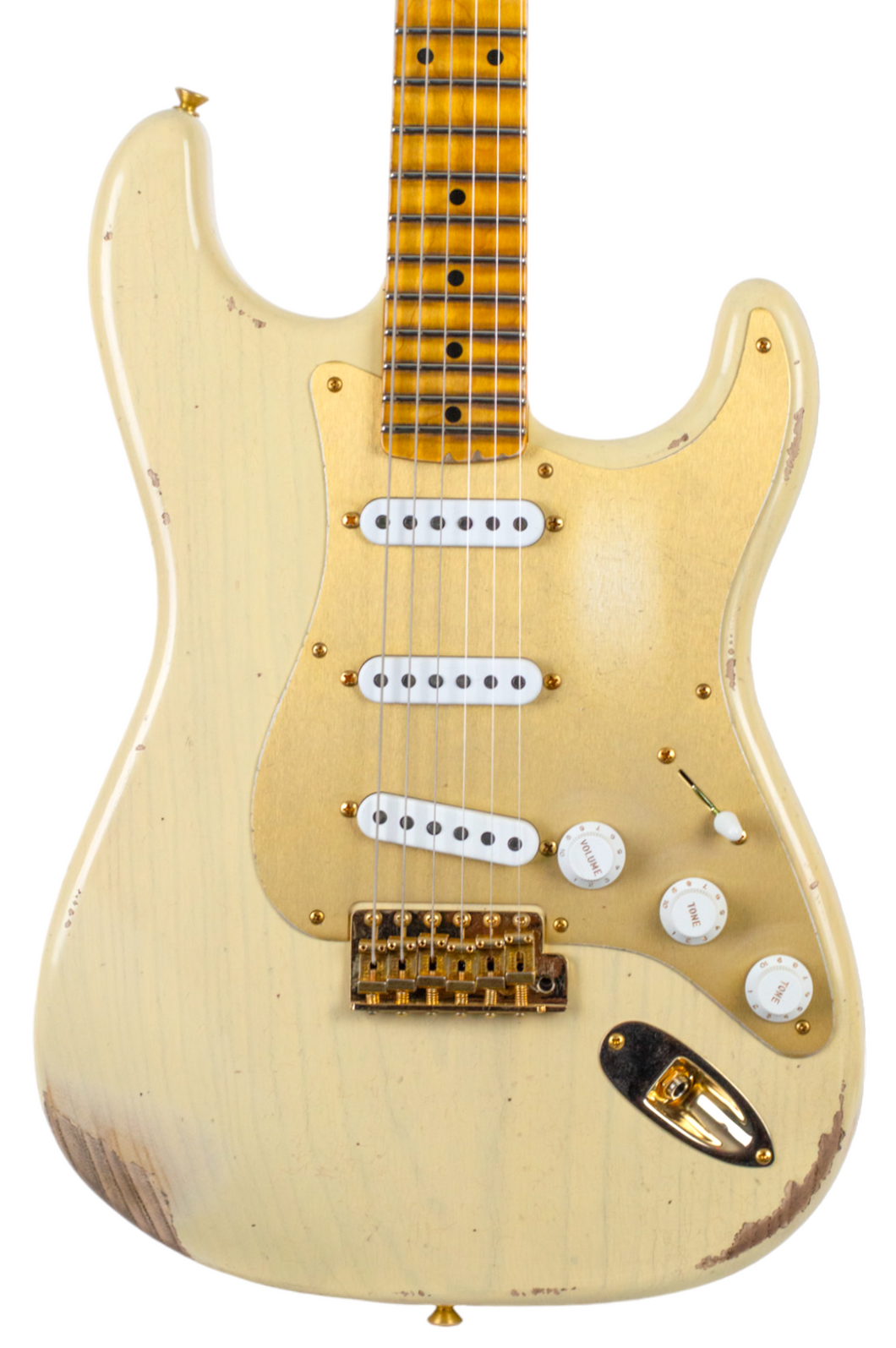 New Fender Custom Shop LTD Edition Bone Tone '55 Stratocaster Relic Aged Honey Blonde w/Compound Radius #CZ571498 (PDX)