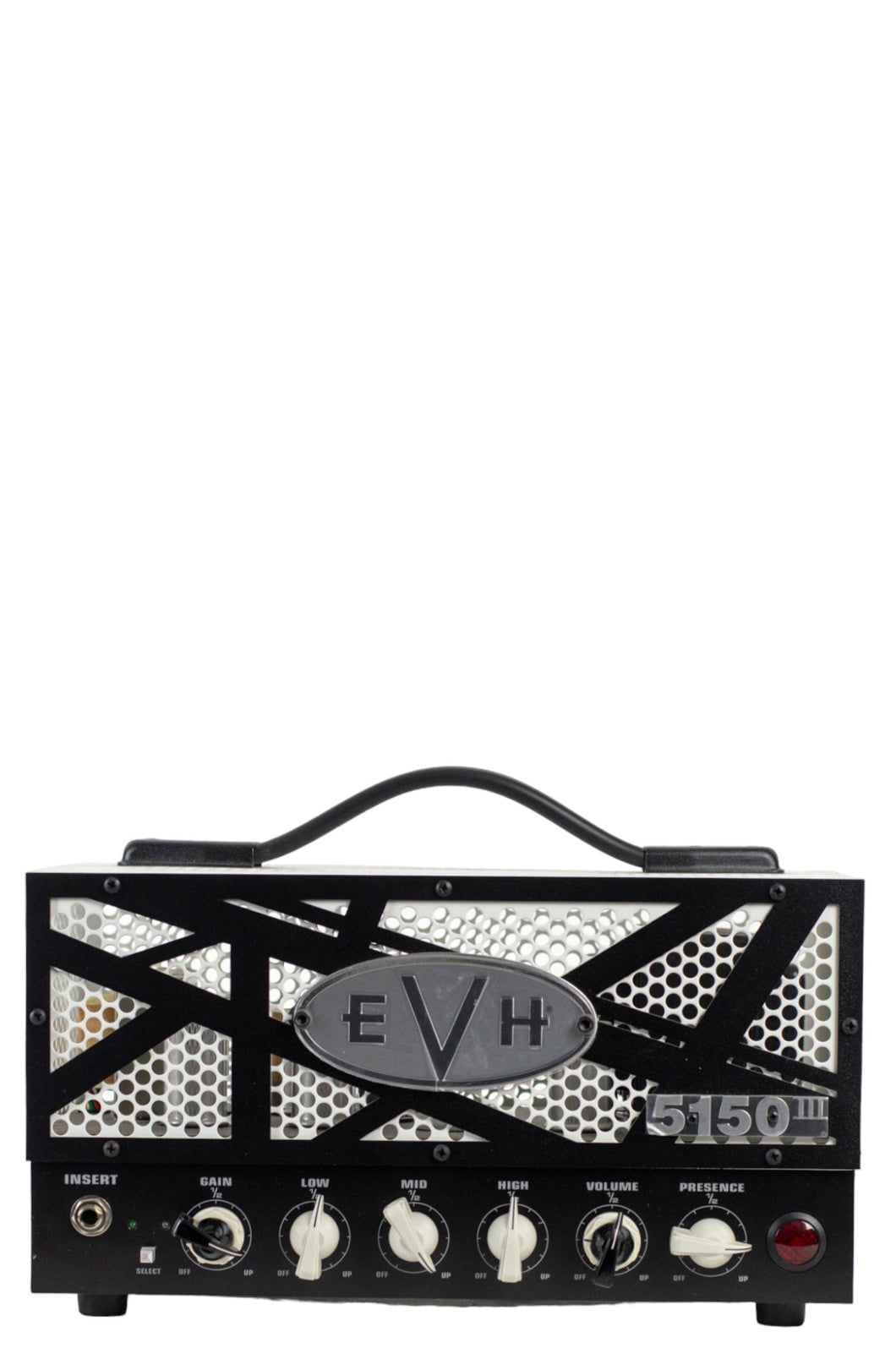 New EVH 5150III LBXII 15 Watt Head Black EVH Stripe Motif w/White Grill Cage (PDX)