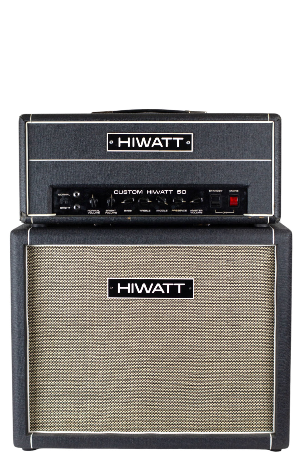 1980s Hiwatt Custom DR504 50 Watt Amp Head and Modern Hiwatt 2x12 Cabinet (PDX)