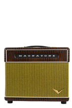 Load image into Gallery viewer, New Magnatone Baby M-80 1X10 Combo Amp w/TRG Exclusive Brown French Alligator Wrap &amp; Gold Stripe Grillcloth (PDX)
