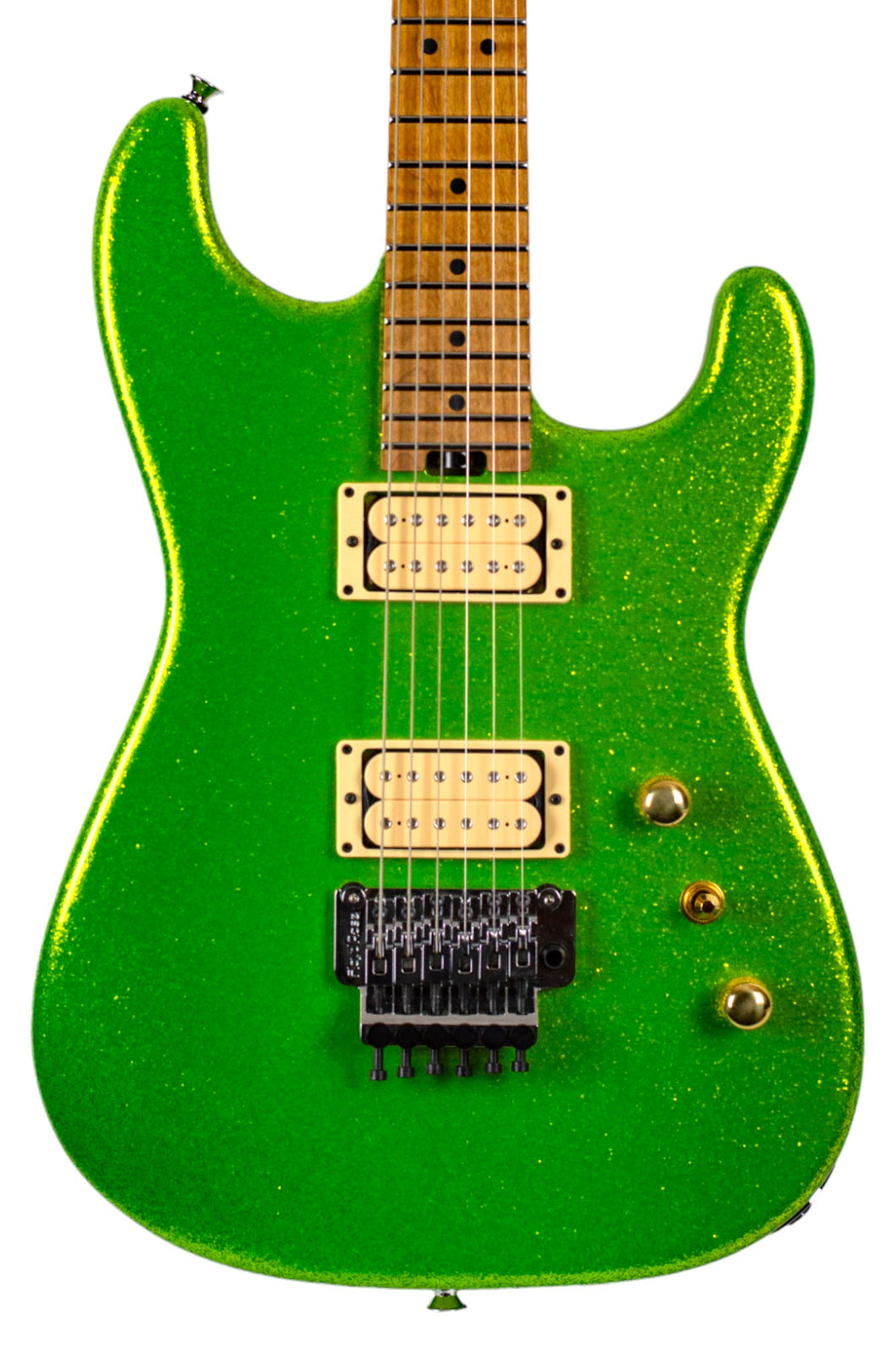 New Charvel Custom Shop San Dimas Floyd Rose 2H Gecko Green Sparkle w/FU-Tone Upgrades #17684 (PDX)