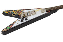 Load image into Gallery viewer, New Epiphone Inspired by Gibson Jimi Hendrix Lovedrops Flying V Ebony w/Hendrix Psychedelic Graphics #24101523371 (PDX)
