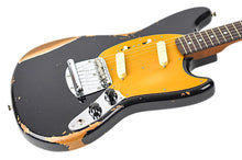 Load image into Gallery viewer, New Fender Custom Shop '60s Mustang Heavy Relic Black w/Matching Painted Headstock &amp; Anodized Gold Guard #R146303 (PDX)
