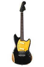 Load image into Gallery viewer, New Fender Custom Shop '60s Mustang Heavy Relic Black w/Matching Painted Headstock &amp; Anodized Gold Guard #R146303 (PDX)
