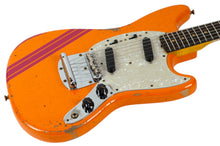 Load image into Gallery viewer, New Fender Custom Shop '60s Competition Mustang Heavy Relic Capri Orange w/Dakota Red Racing Stripes #R141633 (PDX)

