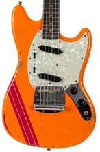 Load image into Gallery viewer, New Fender Custom Shop '60s Competition Mustang Heavy Relic Capri Orange w/Dakota Red Racing Stripes #R141633 (PDX)
