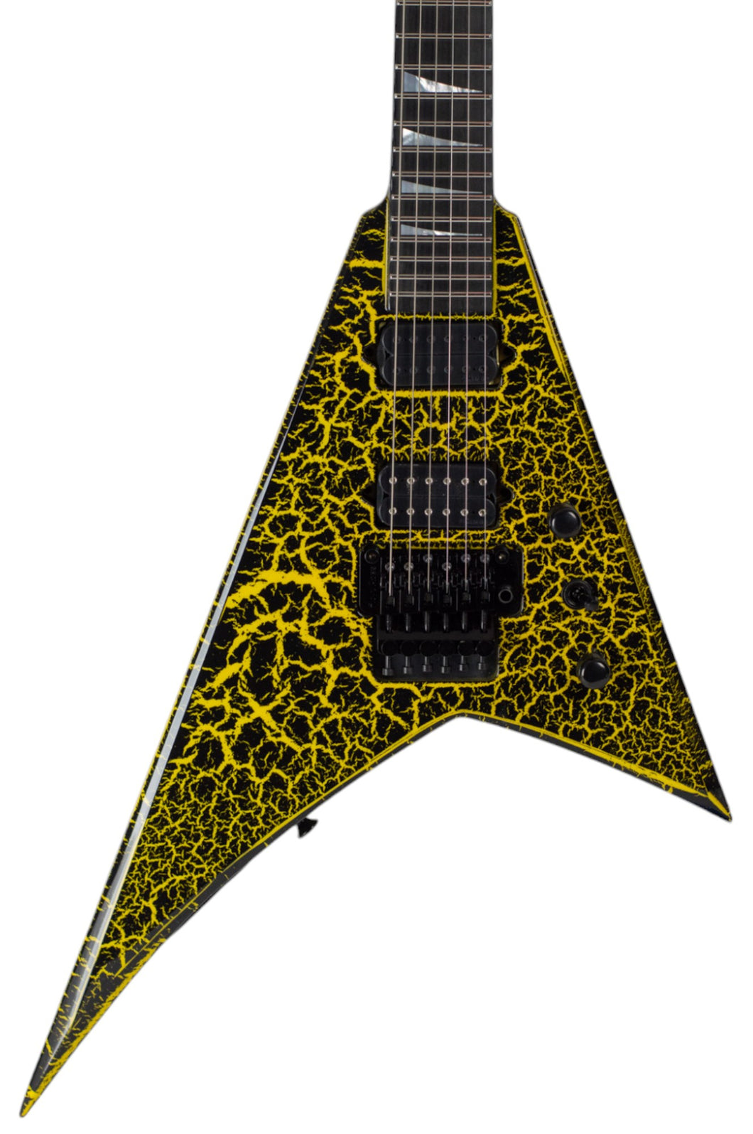 New Jackson Custom Shop Randy Rhoads RR24 2H Floyd Rose Black & Yellow Crackle #RR3908 (PDX)