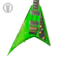 Load image into Gallery viewer, New Jackson Custom Shop Randy Rhoads Nitro Relic Kawasabi Green w/Black Pinstripes #RR4083 (PDX)
