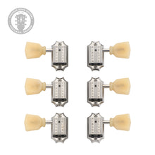 Load image into Gallery viewer, Gibson Deluxe Yellow Key Tuner Set Vintage Nickel (PDX)
