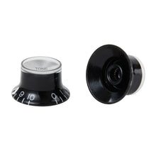 Load image into Gallery viewer, Gibson Top Hat Knobs Black w/Silver Metal Insert 4pcs. (PDX)
