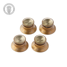 Load image into Gallery viewer, Gibson Top Hat Knobs Gold w/Gold Metal Insert 4pcs. (PDX)
